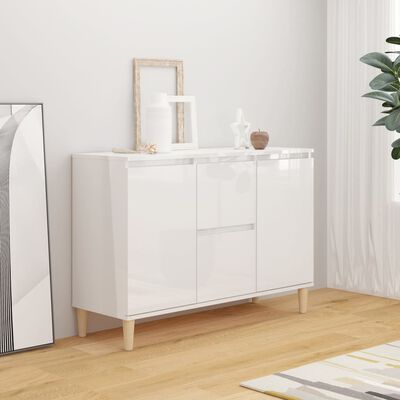 vidaXL Sideboard High Gloss White 101x35x70 cm Engineered Wood