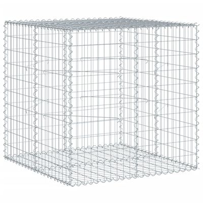 vidaXL Gabion Basket with Cover 100x100x100 cm Galvanised Iron