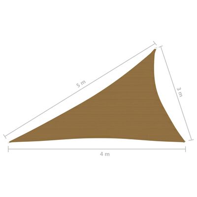 vidaXL Sunshade Sail 160 g/m² Taupe 3x4x5 m HDPE