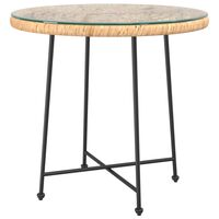 vidaXL Dining Table Ø80 cm Tempered Glass and Steel