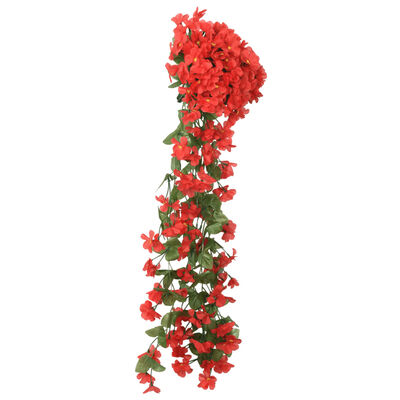 vidaXL Christmas Flower Garlands 3 pcs Red 85 cm