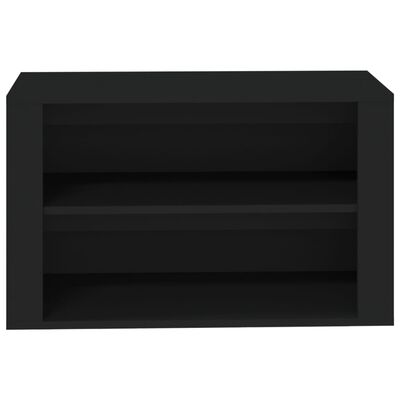 vidaXL Shoe Rack Black 75x35x45 cm Engineered Wood