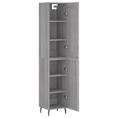 vidaXL Highboard Grey Sonoma 34.5x34x180 cm Engineered Wood