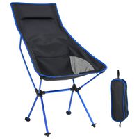 vidaXL Foldable Camping Chair PVC and Aluminium Black