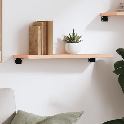 vidaXL Wall Shelf 60x20x2 cm Untreated Solid Wood Oak