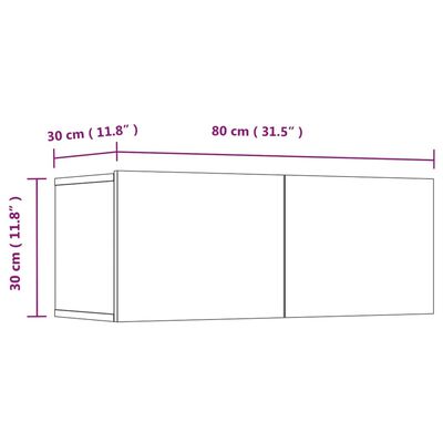 vidaXL TV Cabinets 4 pcs Brown Oak 80x30x30 cm Engineered Wood