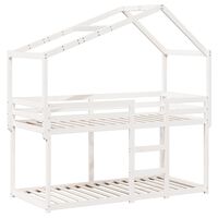 vidaXL Bunk Bed with Roof White 75x190 cm Solid Wood Pine