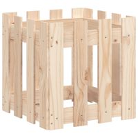 vidaXL Garden Planter with Fence Design 40x40x40 cm Solid Wood Pine