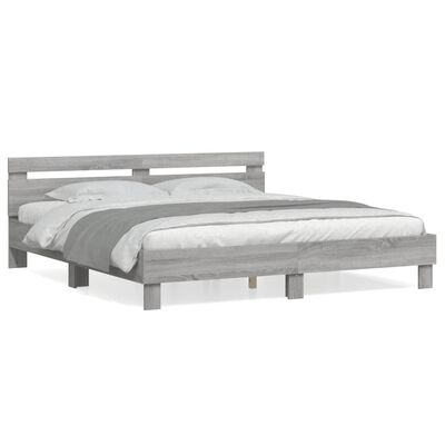 vidaXL Bed Frame without Mattress Grey Sonoma 160x200 cm