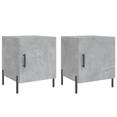 vidaXL Bedside Cabinets 2 pcs Concrete Grey 40x40x50 cm Engineered Wood