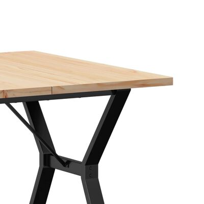 vidaXL Dining Table Y-Frame 90x90x75.5 cm Solid Wood Pine and Cast Iron