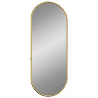 vidaXL Wall Mirror Gold 60x25 cm Oval