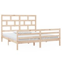 vidaXL Bed Frame without Mattress Solid Wood Super King Size