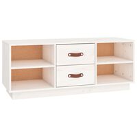 vidaXL TV Cabinet White 100x34x40 cm Solid Wood Pine