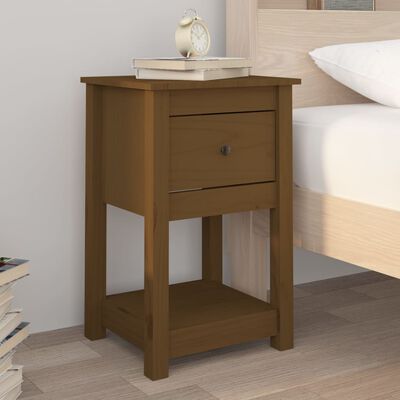 vidaXL Bedside Cabinet Honey Brown 40x35x61.5 cm Solid Wood Pine