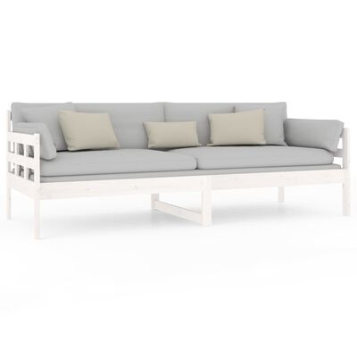 vidaXL Day Bed without Mattress White Solid Wood Pine 80x200 cm