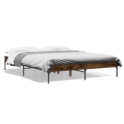 vidaXL Bed Frame without Mattress Smoked Oak 160x200 cm