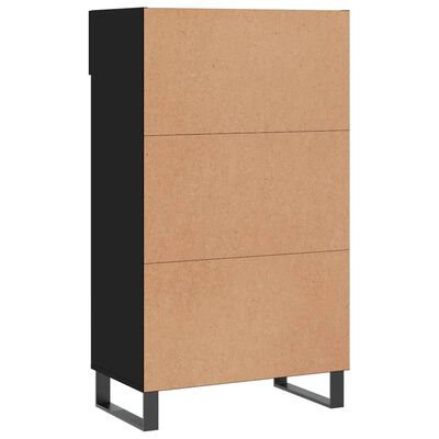 vidaXL Shoe Cabinet Black 60x35x105 cm Engineered Wood