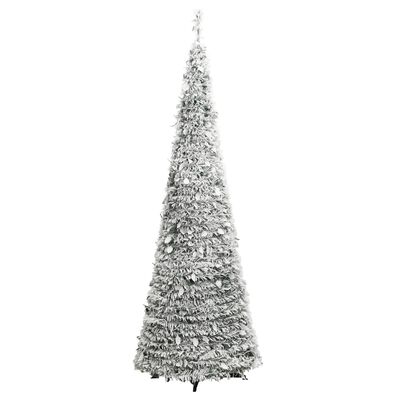 vidaXL Artificial Christmas Tree Pop-up Flocked Snow 150 LEDs 180 cm