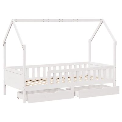 vidaXL Kids Bed Frame with Drawers without Mattress 80x200 cm Solid Wood