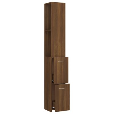 vidaXL Bathroom Cabinet Brown Oak 25x26.5x170 cm Engineered Wood