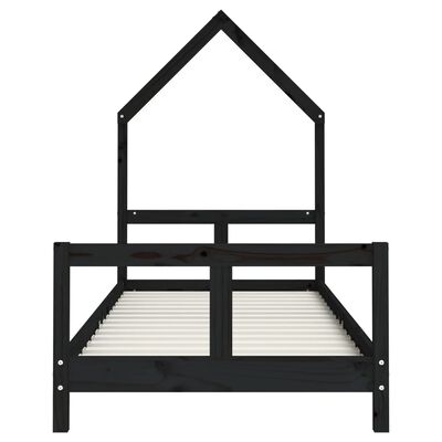 vidaXL Kids Bed Frame Black 80x200 cm Solid Wood Pine