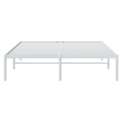 vidaXL Metal Bed Frame without Mattress White 150x200 cm King Size