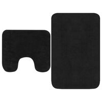 vidaXL Bathroom Mat Set 2 Pieces Fabric Anthracite