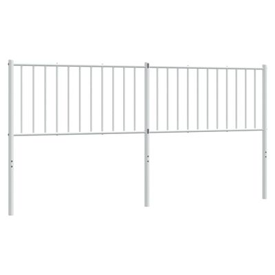 vidaXL Metal Headboard White 180 cm