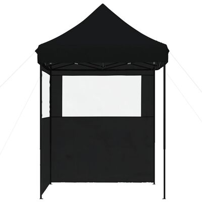 vidaXL Foldable Party Tent Pop-Up with 2 Sidewalls Black