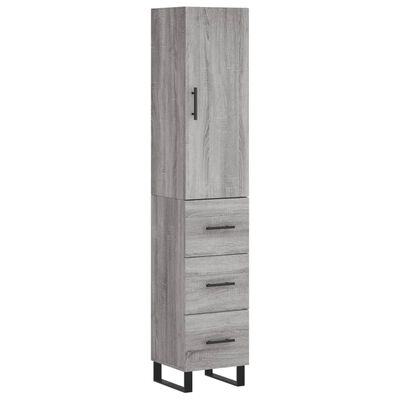 vidaXL Highboard Grey Sonoma 34.5x34x180 cm Engineered Wood