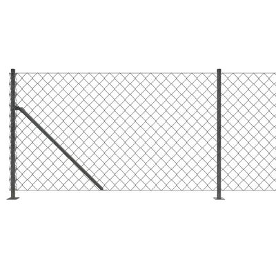 vidaXL Chain Link Fence with Flange Anthracite 1x10 m