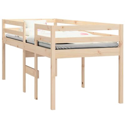 vidaXL High Sleeper Bed without Mattress 75x190 cm Small Single Solid Wood Pine