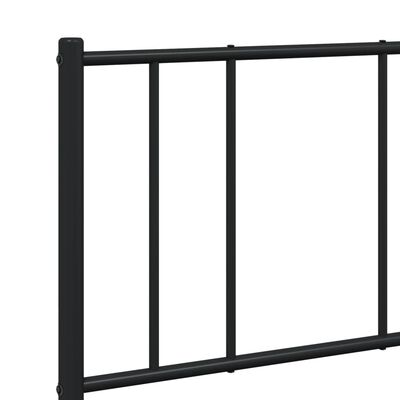 vidaXL Metal Bed Frame without Mattress with Headboard Black 160x200 cm