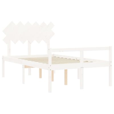 vidaXL Senior Bed without Mattress White Small Double Solid Wood