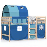 vidaXL Kids' Loft Bed with Tunnel without Mattress Blue 80x200 cm