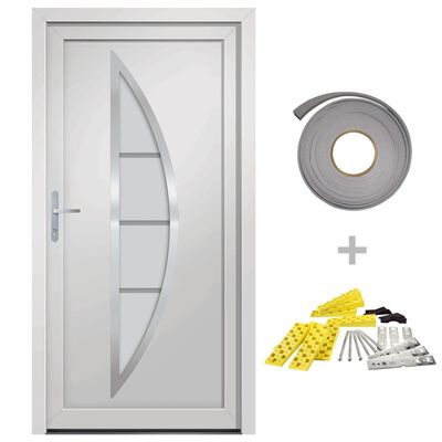 vidaXL Front Door White 88x200 cm PVC