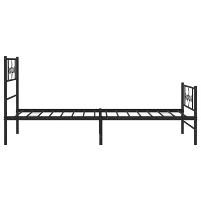 vidaXL Metal Bed Frame without Mattress with Footboard Black 80x200 cm