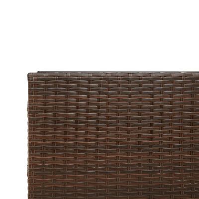 vidaXL Garden Sofa with Table and Cushions L-Shaped Brown Poly Rattan