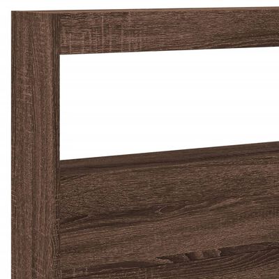 vidaXL Headboard Cabinet with LED Brown Oak 220x17x102 cm