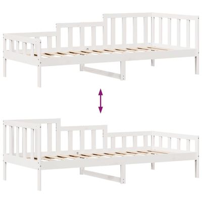 vidaXL Daybed with Drawers without Mattress White 90x200 cm Solid Wood