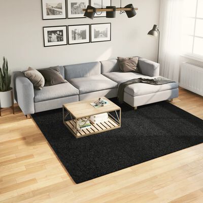 vidaXL Shaggy Rug PAMPLONA High Pile Modern Black 240x240 cm