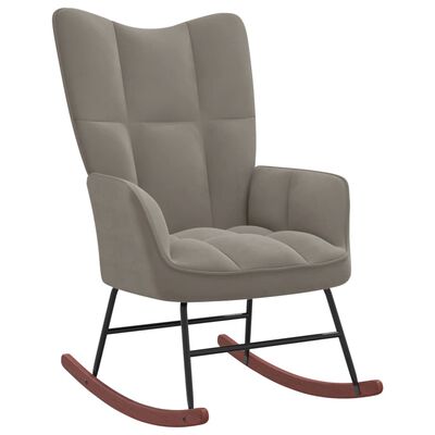 vidaXL Rocking Chair Light Grey Velvet