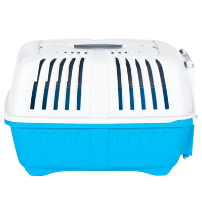 vidaXL Pet Carrier White and Blue 48x31.5x33cm Polypropylene