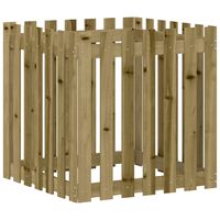 vidaXL Garden Planter with Fence Design 70x70x70 cm Impregnated Wood Pine