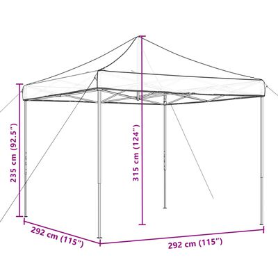 vidaXL Foldable Party Tent Pop-Up Orange 292x292x315 cm