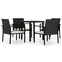 vidaXL 5 Piece Outdoor Dining Set Poly Rattan Black