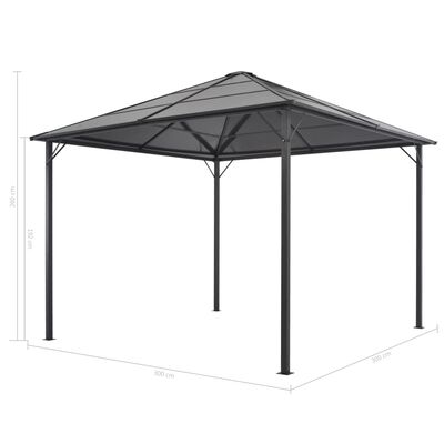 vidaXL Gazebo with Roof Aluminium 3x3 m Anthracite