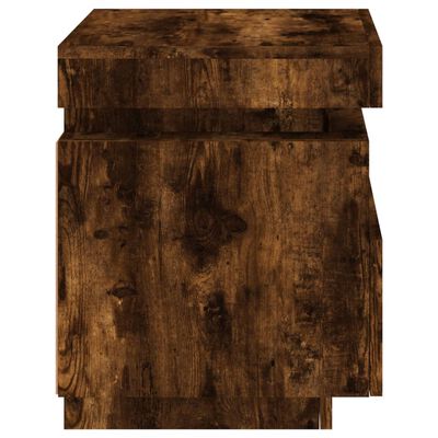 vidaXL Bedside Cabinet with LED Lights Smoked Oak 40x39x48.5 cm