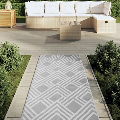 vidaXL Outdoor Carpet Grey 80x250 cm PP